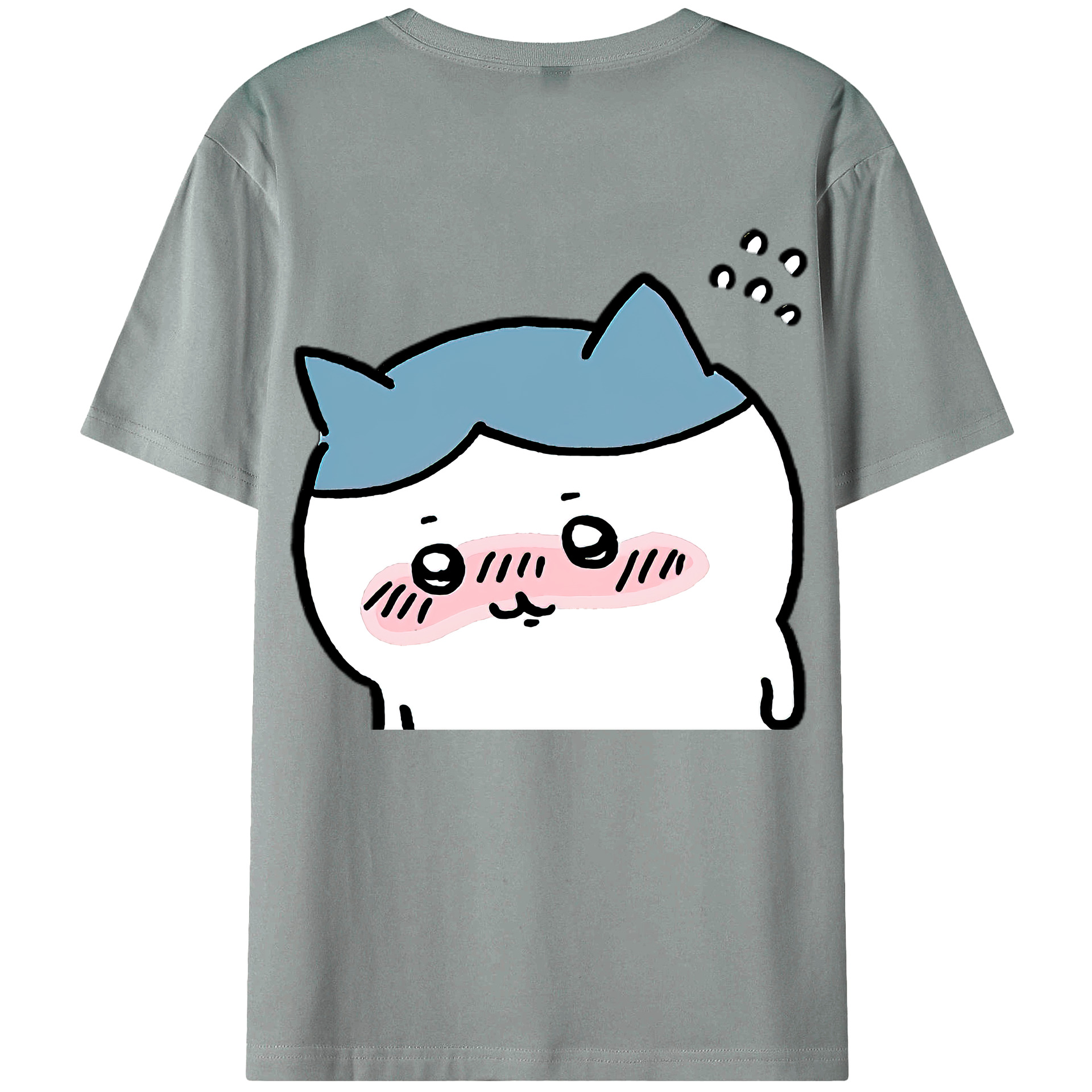 （画像用） ちいかわ ハチワレ Chii-kawa hachiware 綿100％ メンズ半袖Tシャツ（バックプリント） 通気性